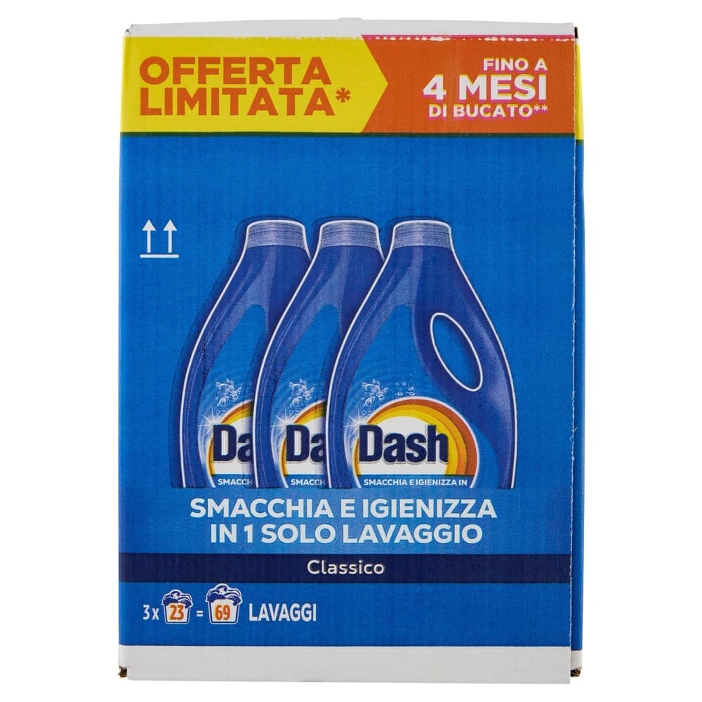 Dash detersivo liquido per lavatrice 3x17 lavaggi in offerta da Il Gigante