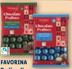 Favorina praline di cioccolato al latte ripiene di crema e cereali, 200 g – Lidl