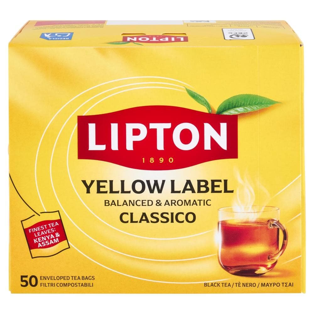 Tè verde o Yellow Label, 50 filtri 65 g / 75 g Lipton – Iper La grande i