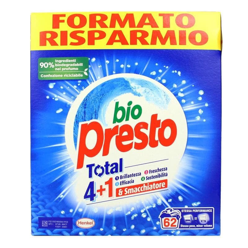 Detersivo in polvere per lavatrice Bio Presto, 3,1 kg – Bennet