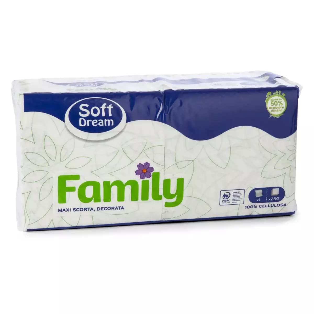 Tovaglioli decorati, 250 pz Soft Dream Family – Eurospin