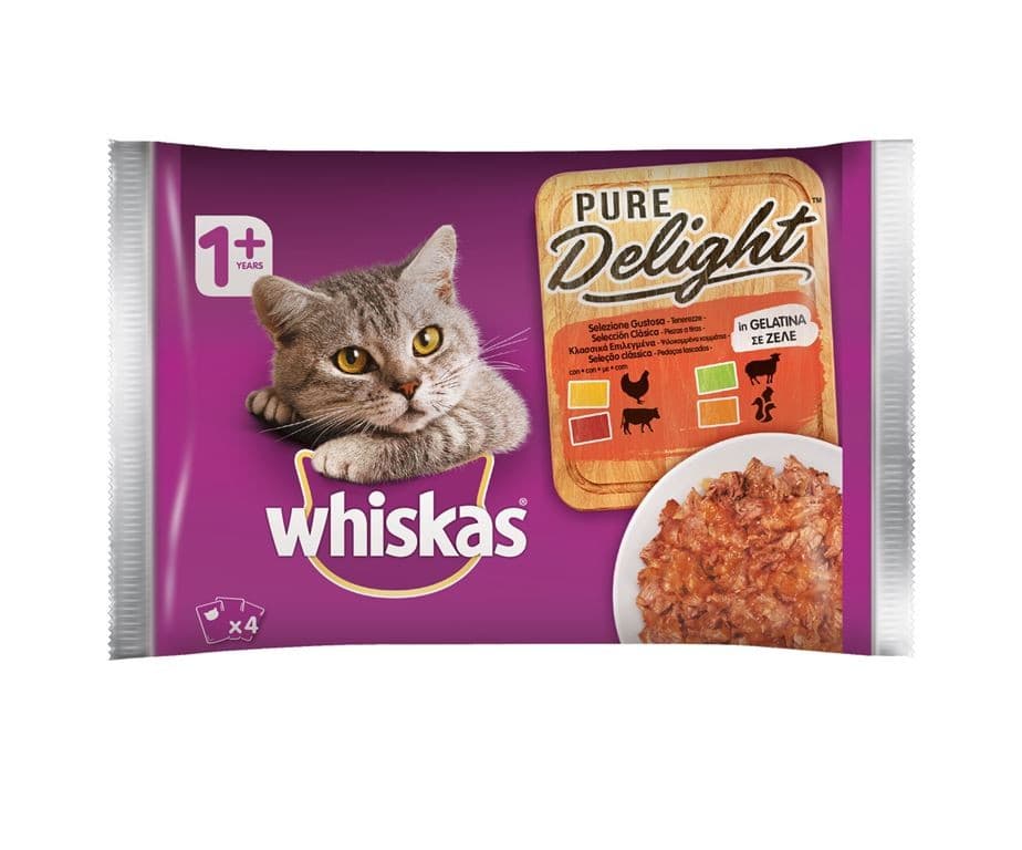 Whiskas Pure Delight alimento per gatti, 4x85 g – Il Gigante
