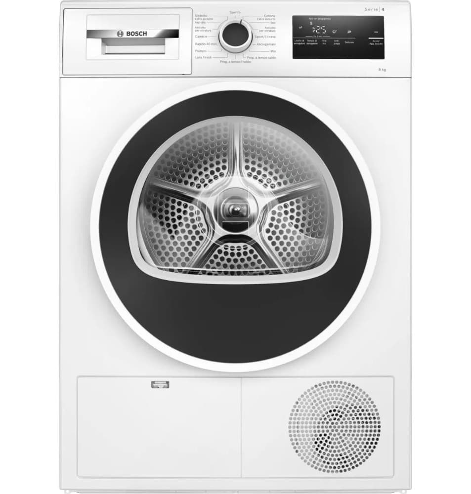 Bosch asciugatrice a pompa di calore Serie 4 WTH8520811, 8 kg – Comet