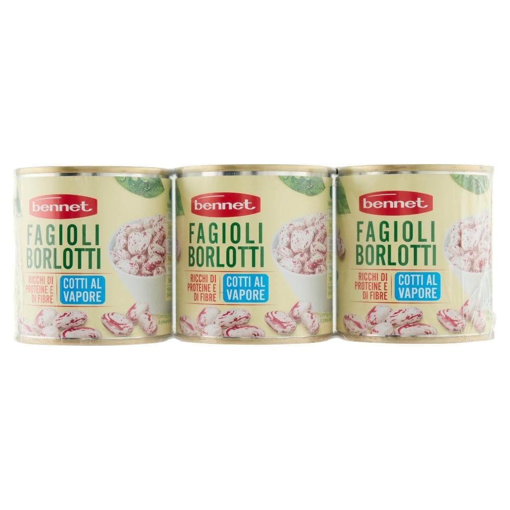Bennet fagioli Borlotti o Cannellini 3x140 g in offerta da Bennet