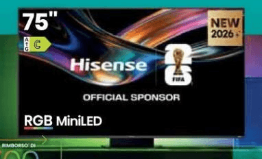 Hisense 75UR9S Smart TV RGB MiniLED 4K, 75" – Comet