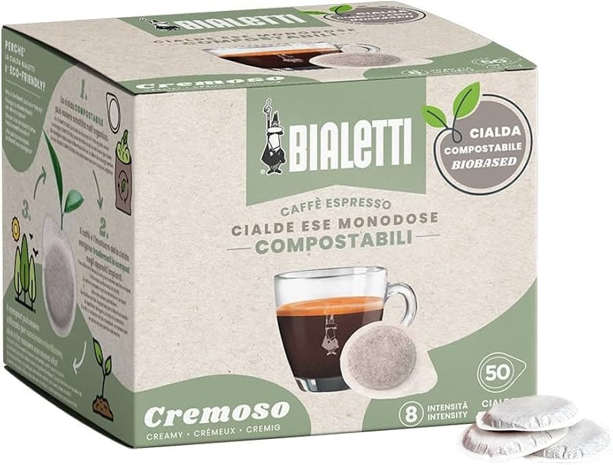 Bialetti Cialde ESE Compostabili Cremoso, 50 cialde – Comet