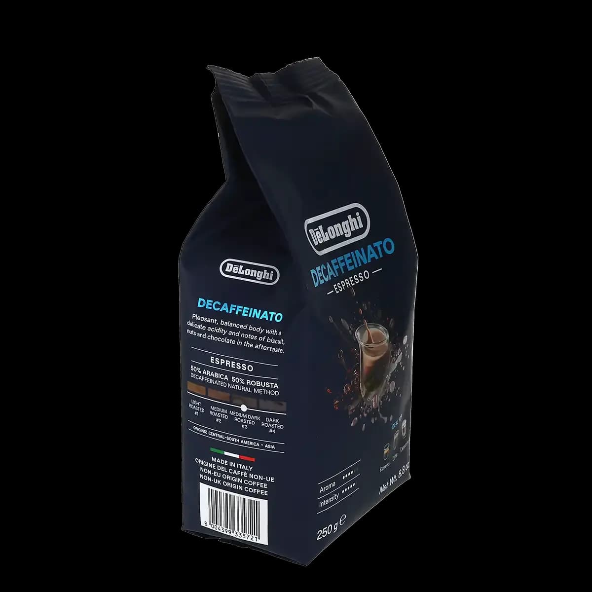 DeLonghi caffè in grani decaffeinato, 250 g – Comet