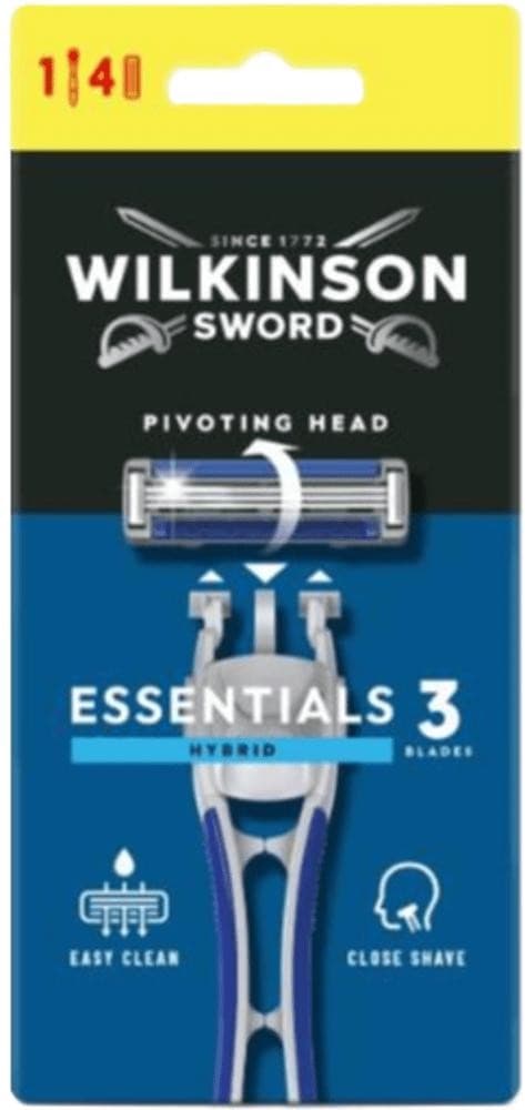Wilkinson Sword Essentials 3 rasoio, 1 rasoio + 4 lame – Dm