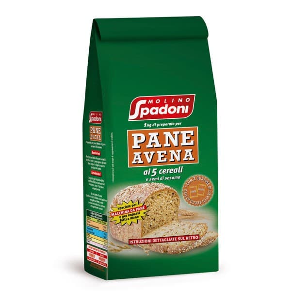 Preparato per pane avena ai 5 cereali e semi di sesamo Molino Spadoni, kg 1 – Bennet