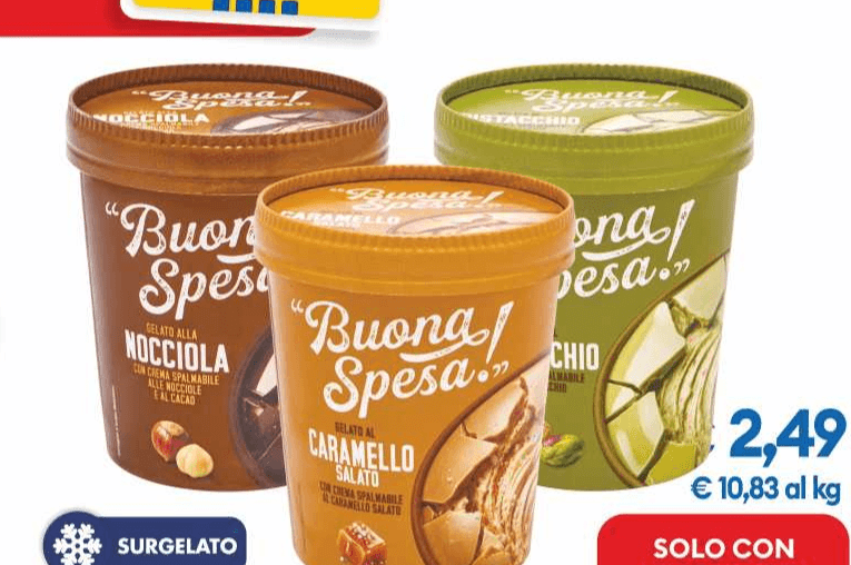 Buona Spesa! gelato con crema spalmabile 230 g in offerta da MD