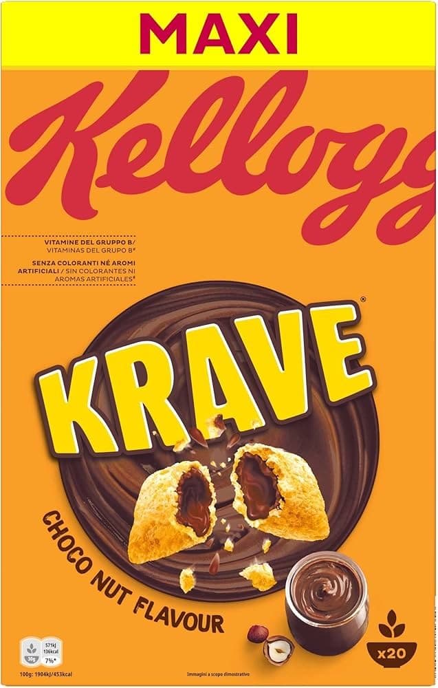 Cereali Krave Choco Nut Flavour Kellogg's 600 g in offerta da Bennet