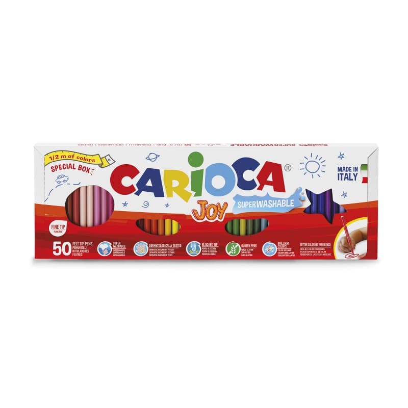 Pennarelli Lavabili Joy, 50 pezzi CARIOCA – Carrefour