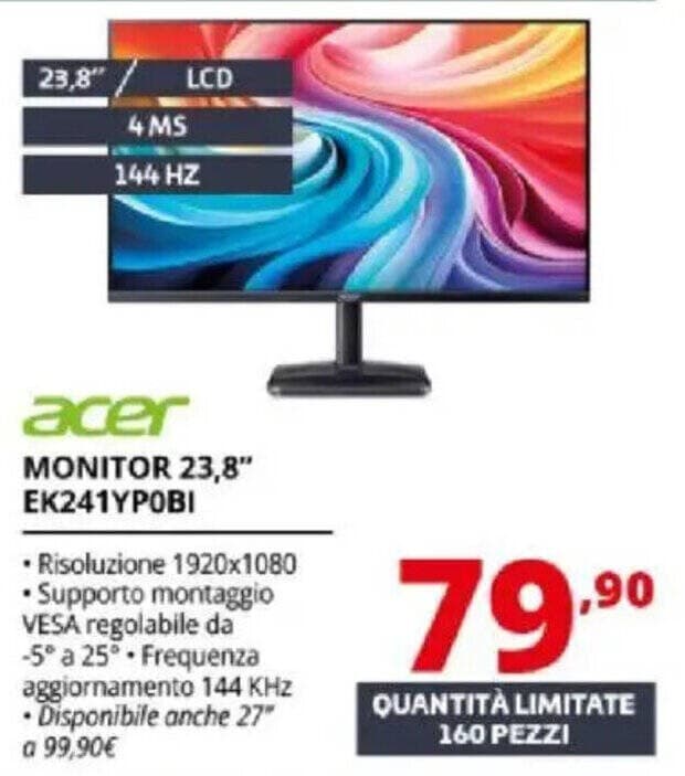 Acer Monitor 23,8" EK241YPOBI – Comet