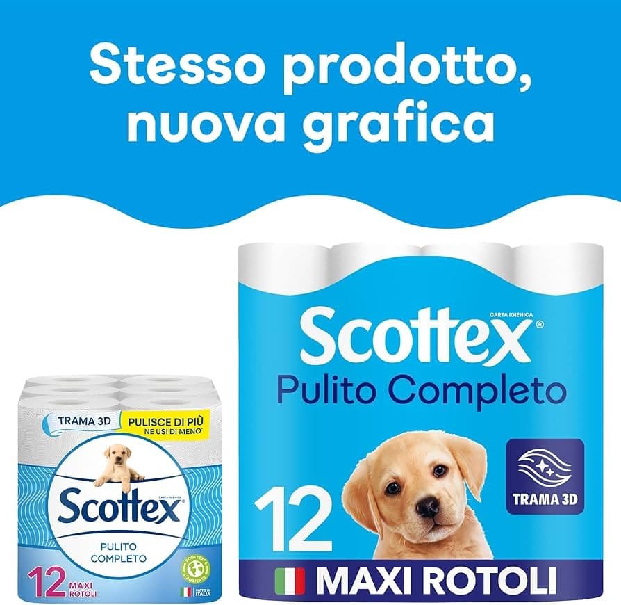 Carta igienica Pulito Completo Scottex 12 rotoli in offerta da Il Gigante