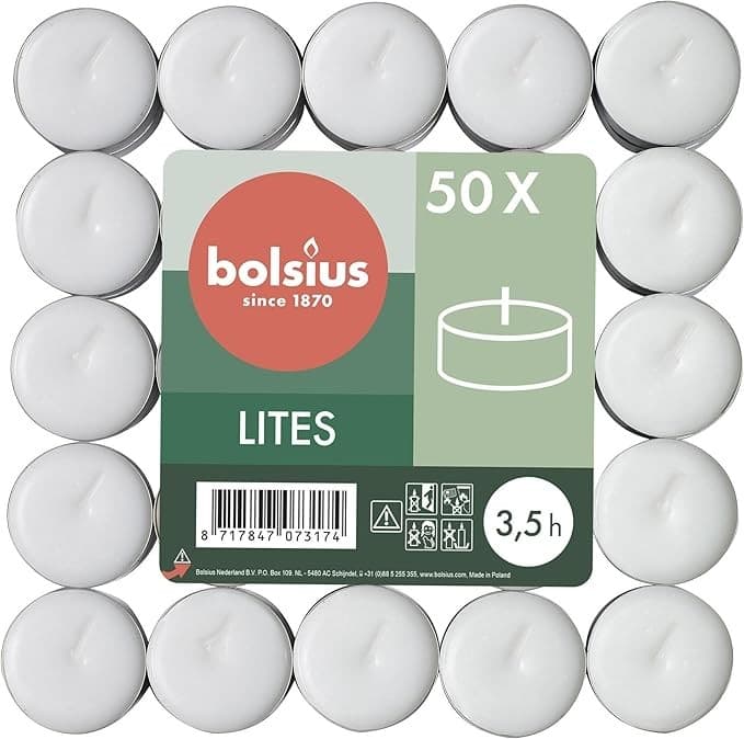 Bolsius tealights bianche, 50 pz – Tigota