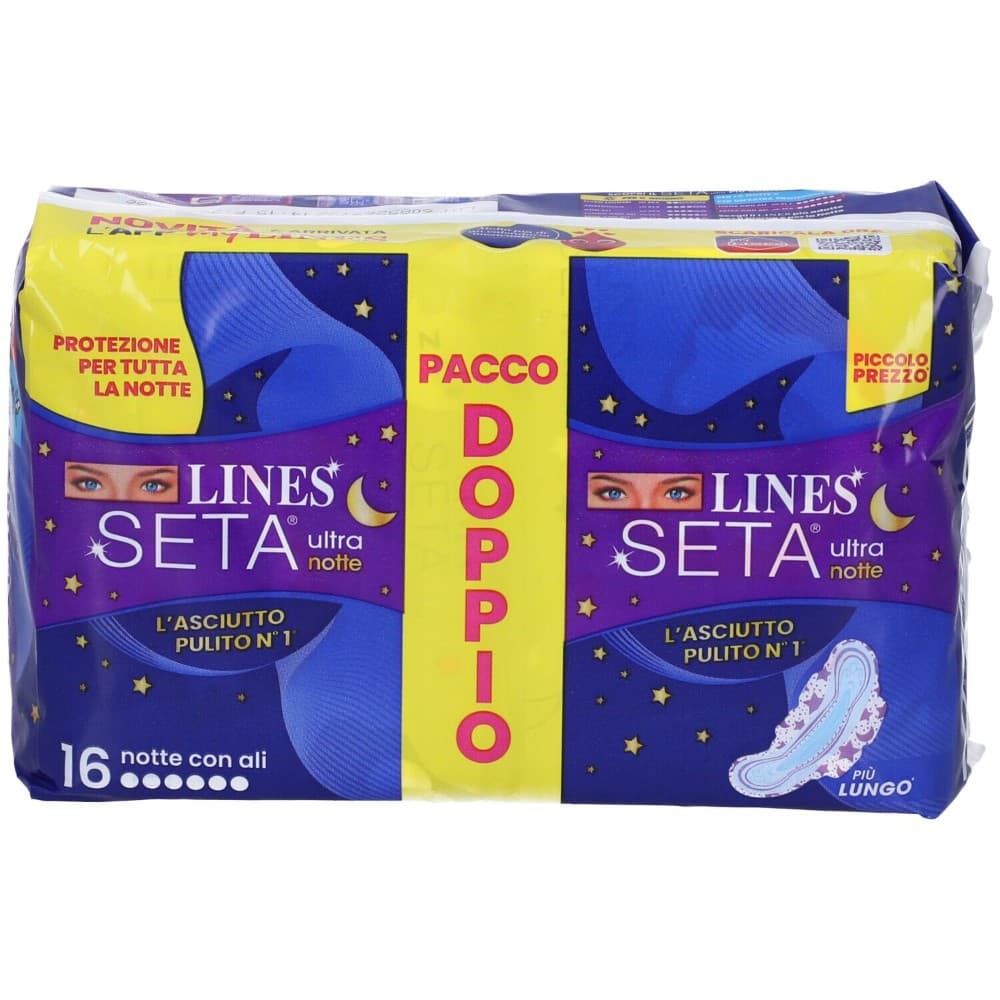 Assorbenti Lines Seta Ultra o Cotone, giorno, 16 pezzi o notte, 11 pezzi – Esselunga