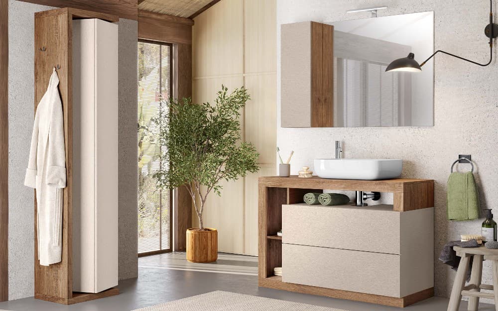 Componibile bagno Amburgo, 110x49x195h cm – Mondo Convenienza
