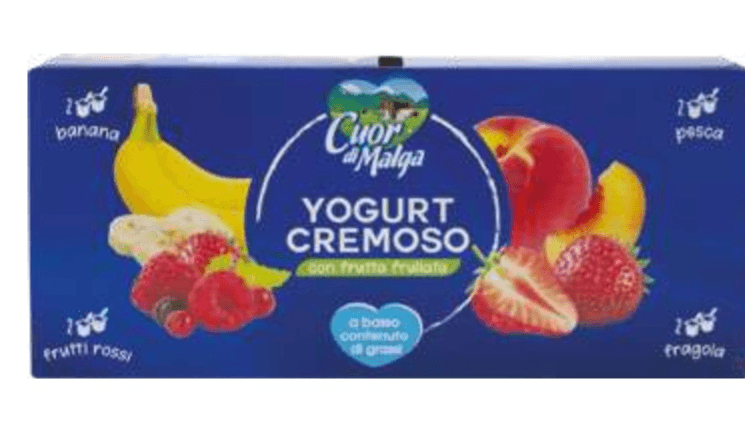 Cuor di Malga yogurt cremoso con frutta frullata, 8 x 125 g – Dpiù
