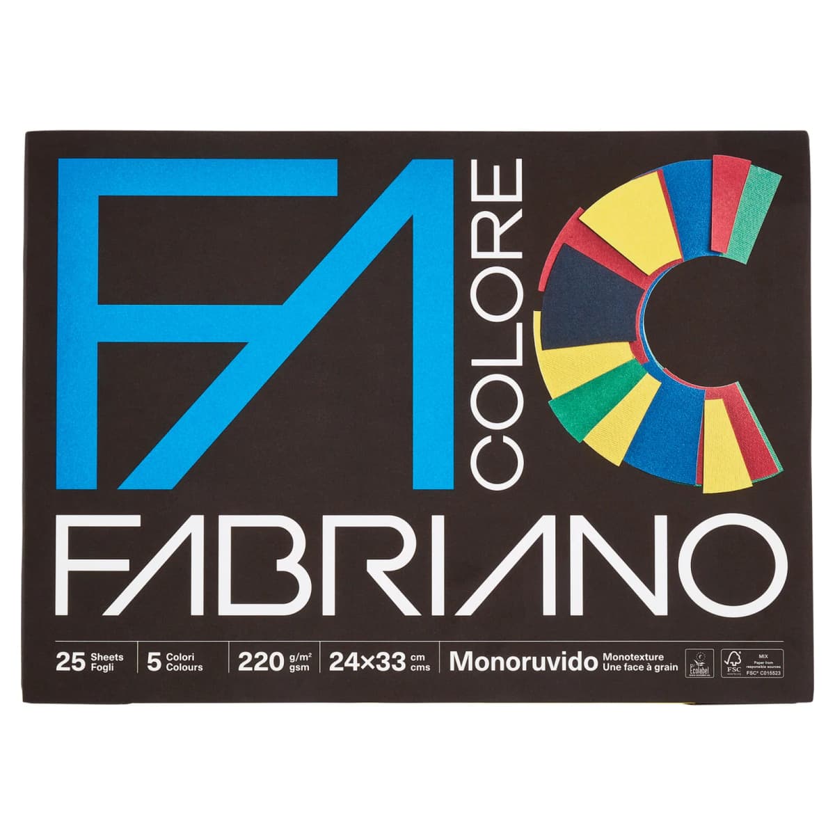 Blocco cartoncini Fabriano Colore 25 fogli colorati, mis. 24x33 cm in offerta da Esselunga