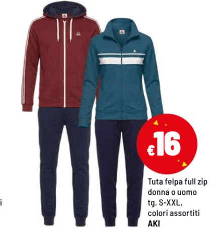 Tuta felpa full zip donna o uomo AKI – Iper La grande i