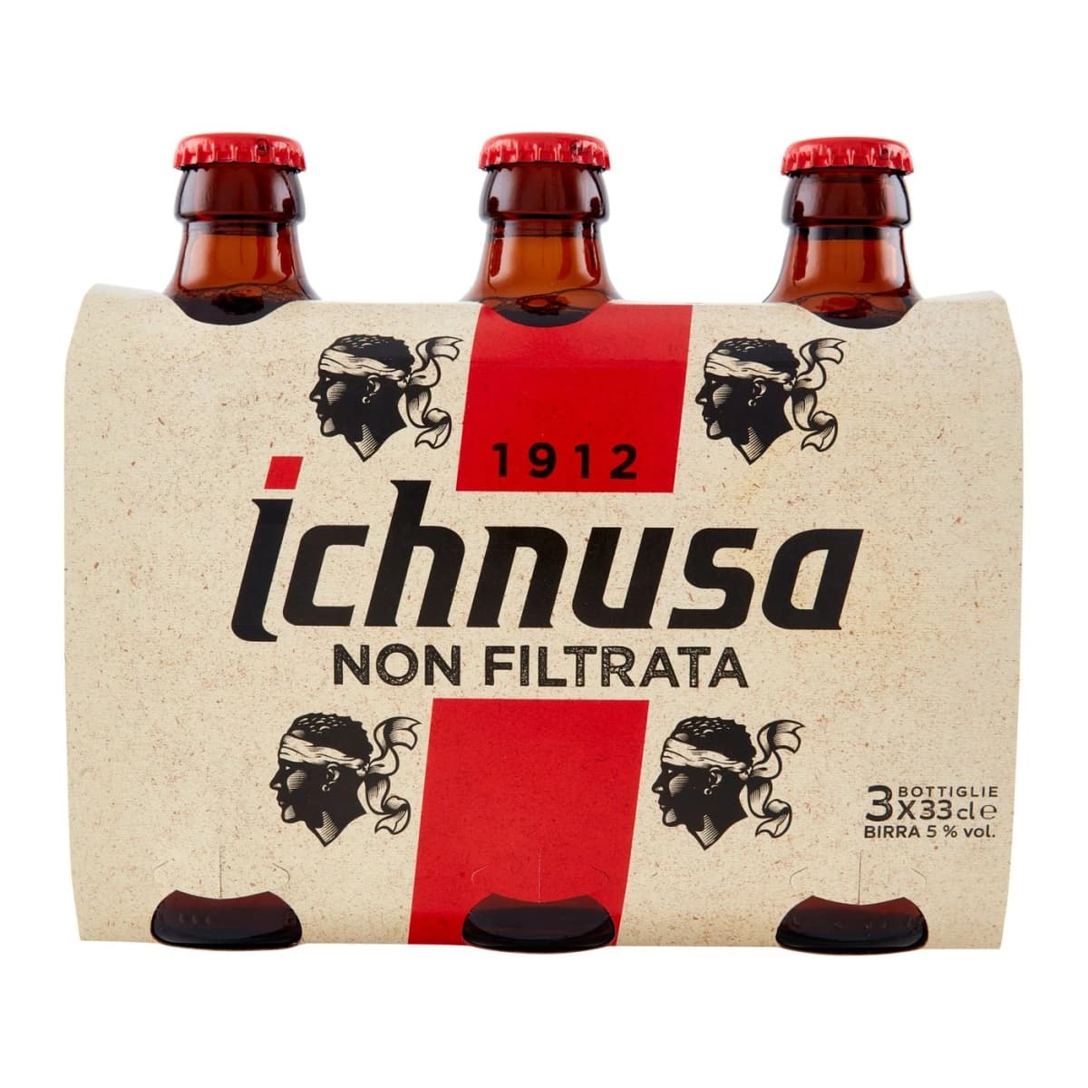 Birra Non Filtrata Ichnusa 3x33 cl in offerta da Il Gigante