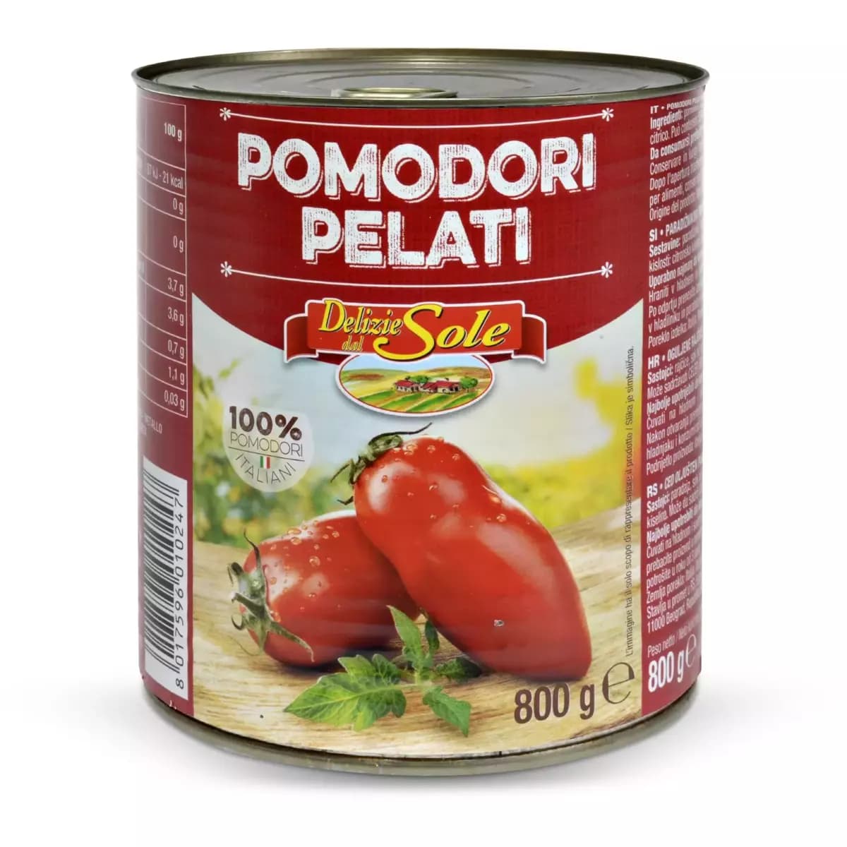 Pomodori Pelati, 800 g / sgocc. 500 g Delizie dal Sole – Eurospin