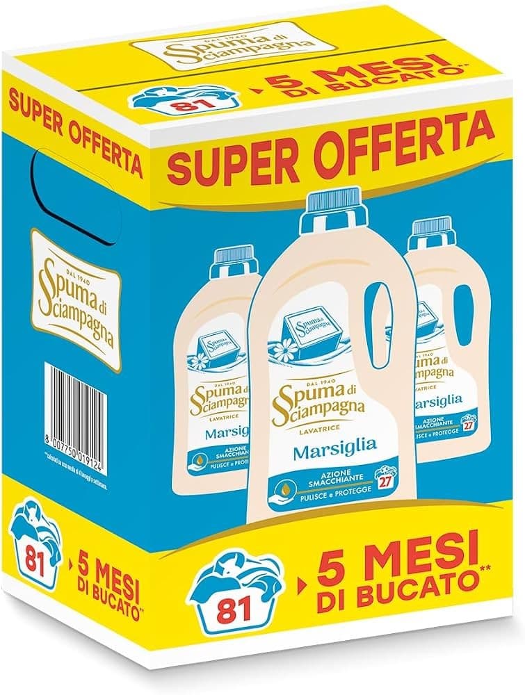 Detersivo Liquido Lavatrice Spuma di Sciampagna, conf. da 3 pz - 3 x 38 lavaggi = 114 lavaggi – Penny