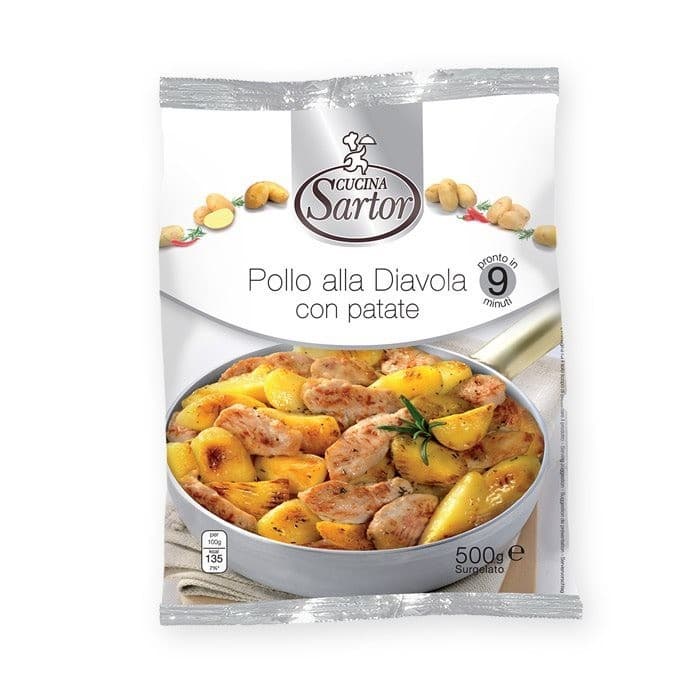 Pollo alla diavola con patate surgelato Cucina Sartor, 500 g – Bennet