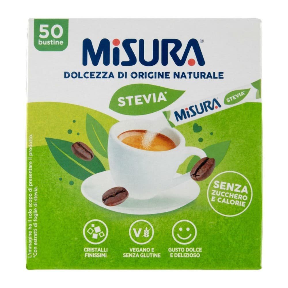 Dolcificante "Stevia" Misura, 50 bustine, g 60 – Panorama