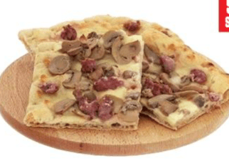 Pizza gourmet salsiccia e funghi, 150 g circa – Panorama