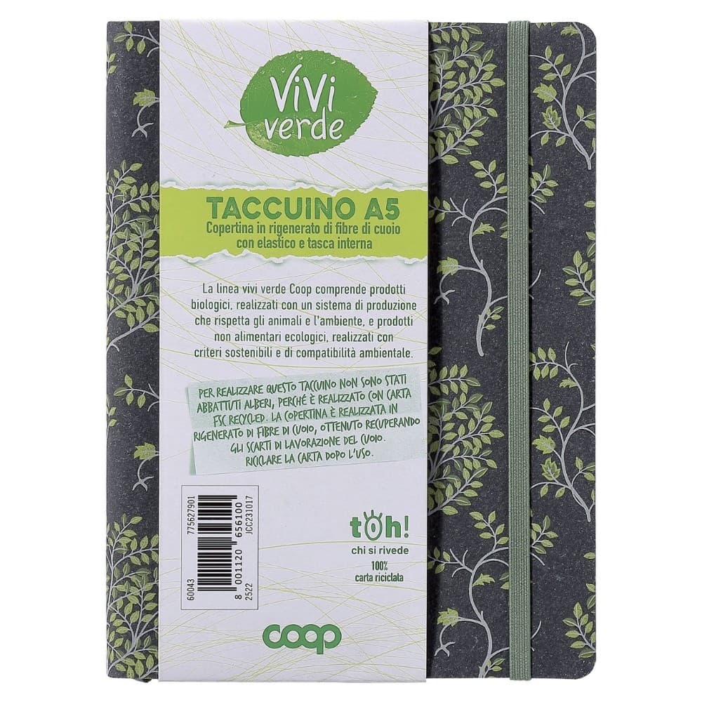 Taccuino A5 Viviverde Coop 120 fogli in offerta da Coop