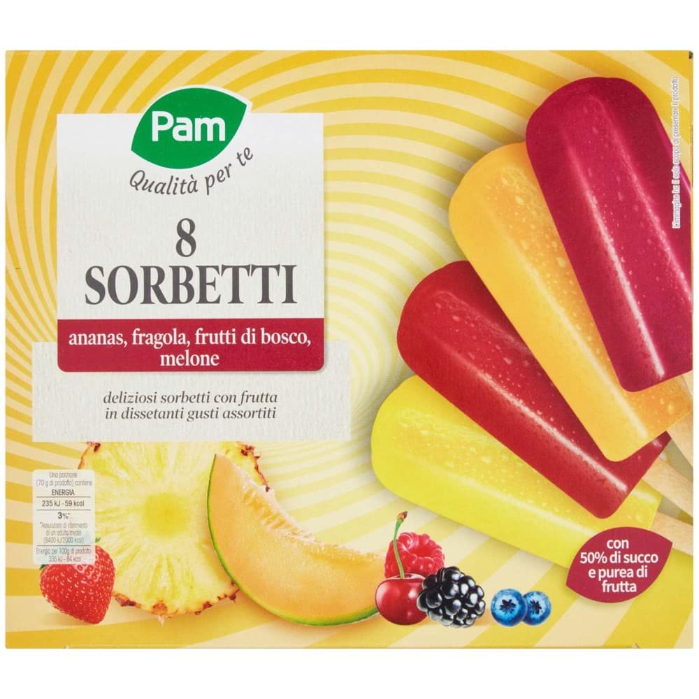 8 sorbetti alla frutta, 560 g – Panorama