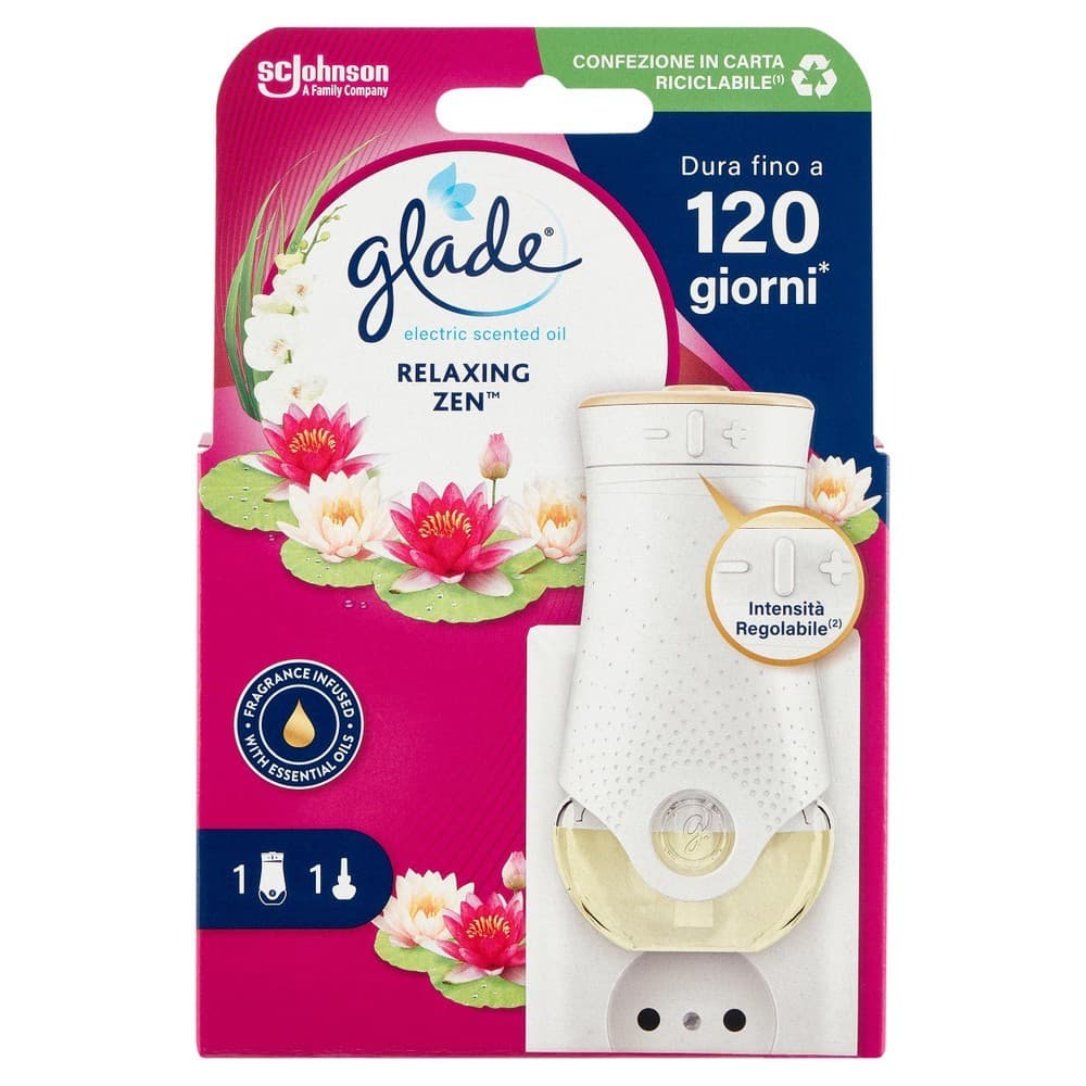 Deodorante per ambiente elettrico Essential Oils Glade base + ricarica, tipi vari in offerta da Bennet