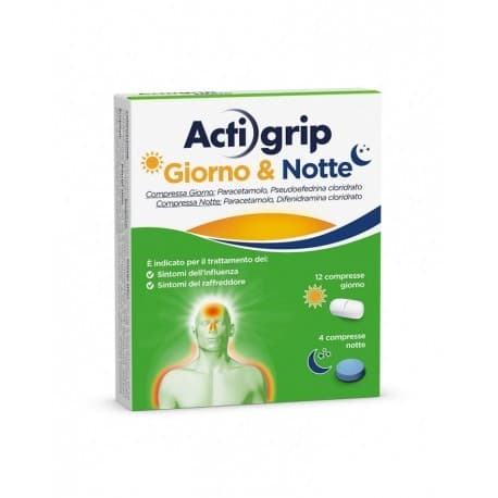 Actigrip giorno & notte, 12 compresse giorno + 4 notte – Iper La grande i