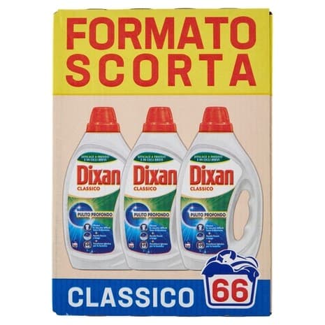 Detersivo Liquido Lavatrice Dixan Classico 3 pezzi, 66 lavaggi, 2,97 l in offerta da Carrefour