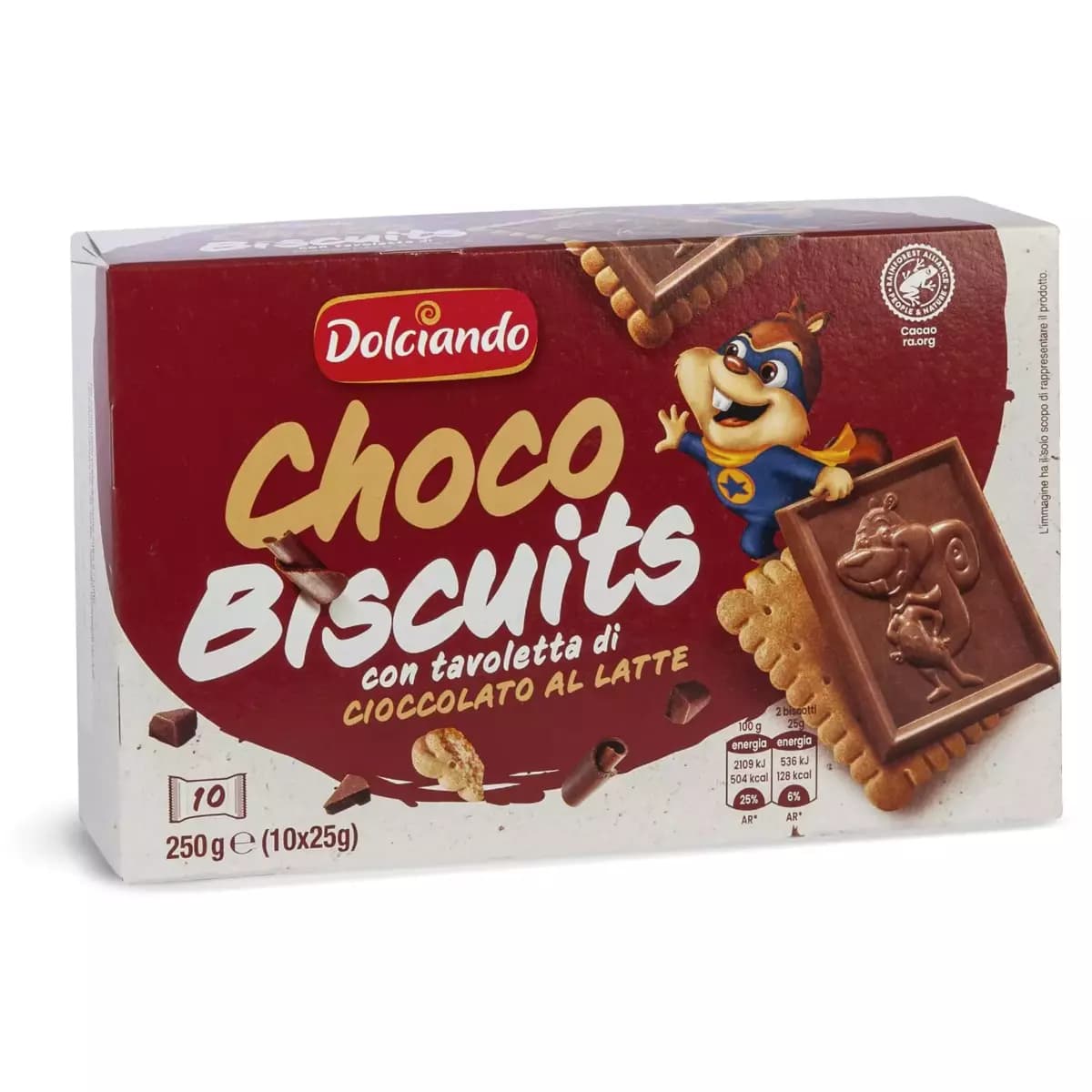 Dolciando Choco Biscuits, 10 pz, 250 g – Eurospin