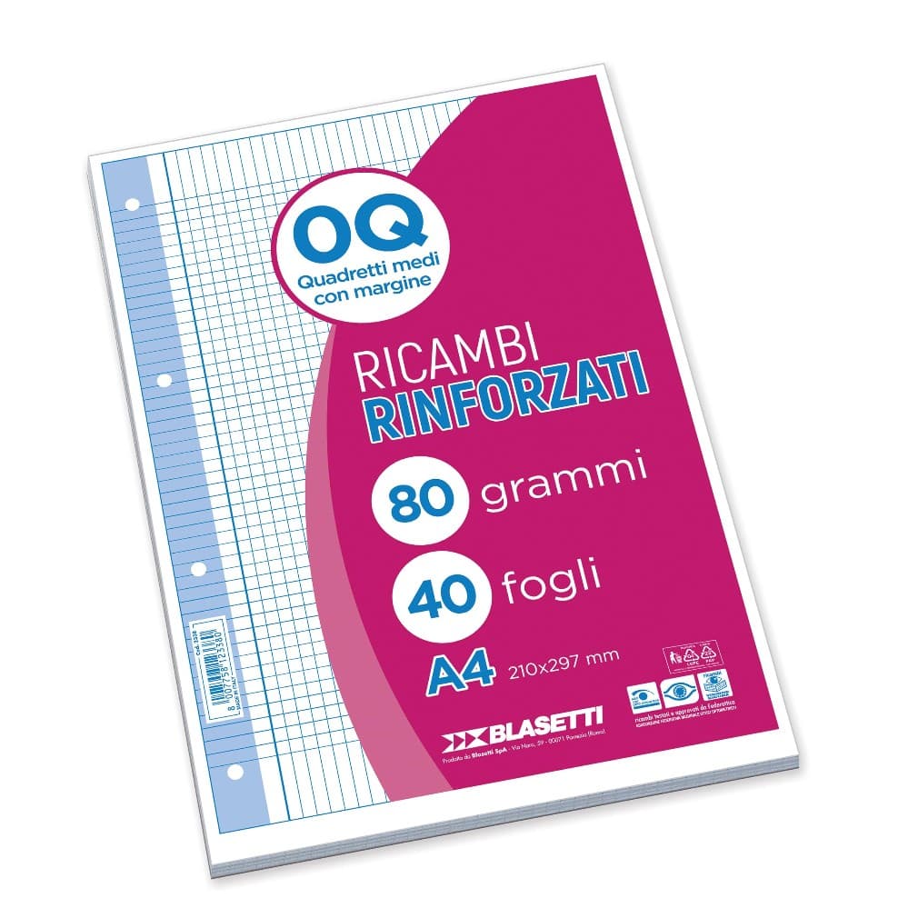 Ricambi rinforzati A4 Blasetti 40 fogli in offerta da Esselunga