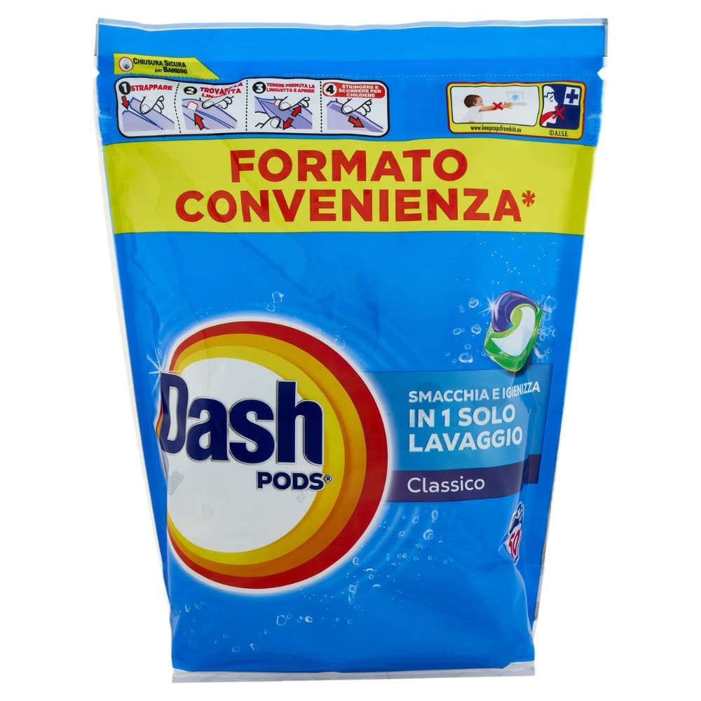 Detersivo lavatrice Dash Pods Classico, 905 g 50 lavaggi – Carrefour