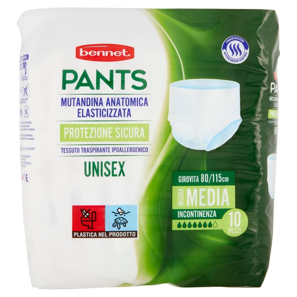 Mutandina anatomica elasticizzata unisex, conf. da 10 Bennet – Bennet