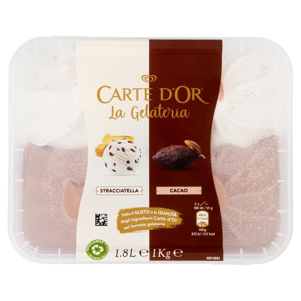 Gelato La Gelateria stracciatella e cacao o vaniglia nocciola, 1 kg Carte d'Or – Iper La grande i