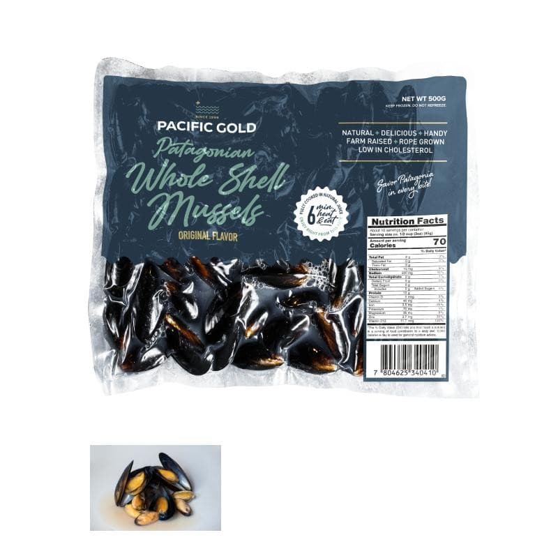 Cozze cilene con guscio, 500 g Pacific Gold – MD