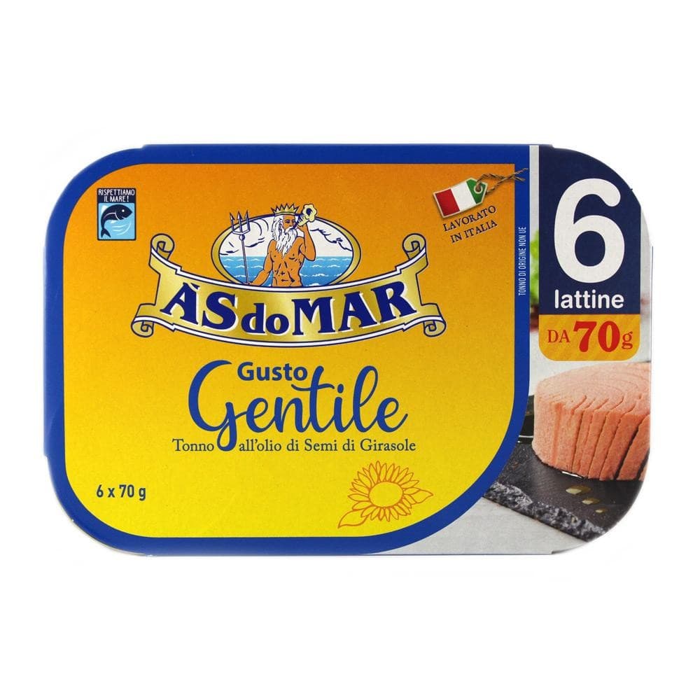 Asdomar tonno in olio girasole, 6 x 70 g – Carrefour