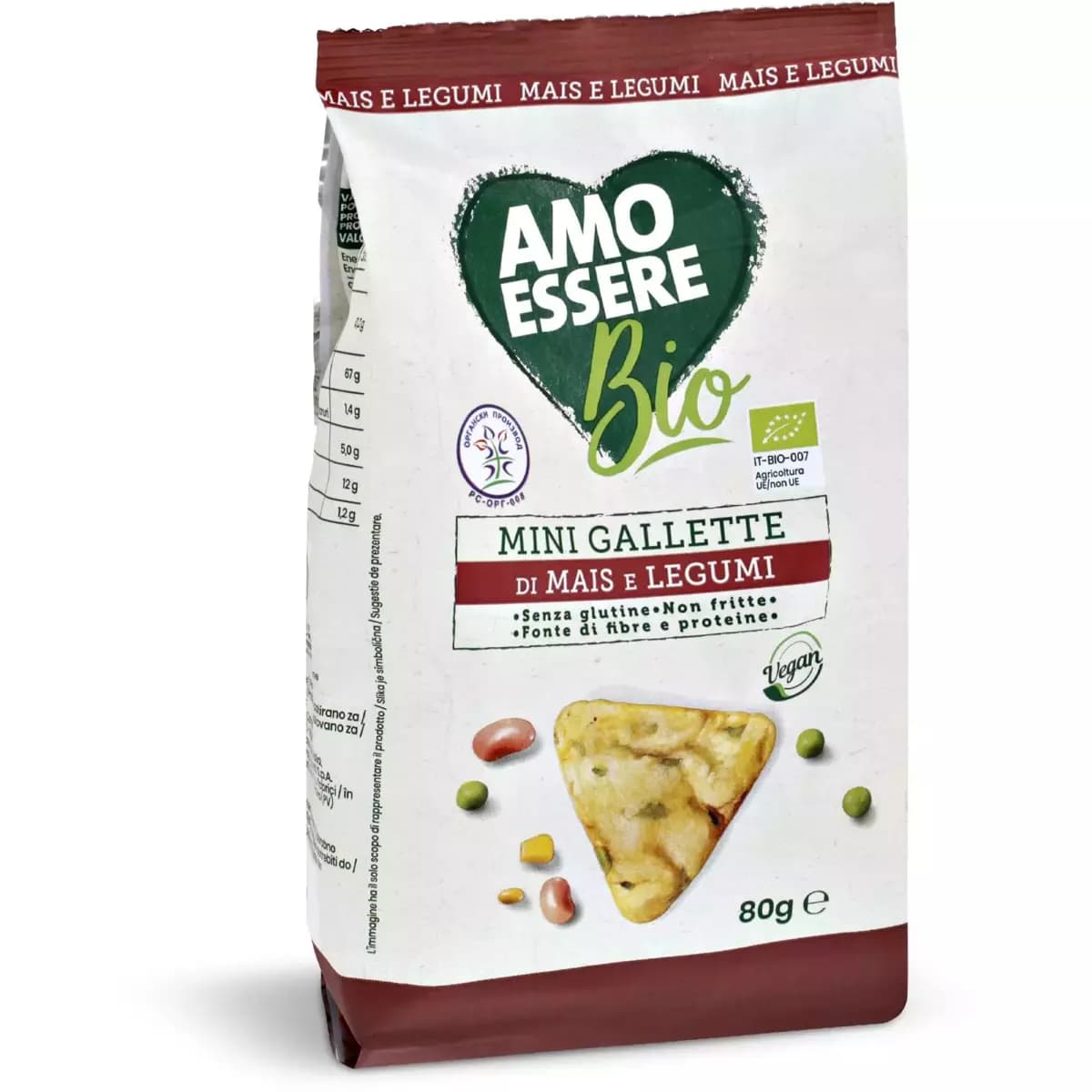 Mini gallette mais e legumi, 80 g AMO ESSERE – Eurospin
