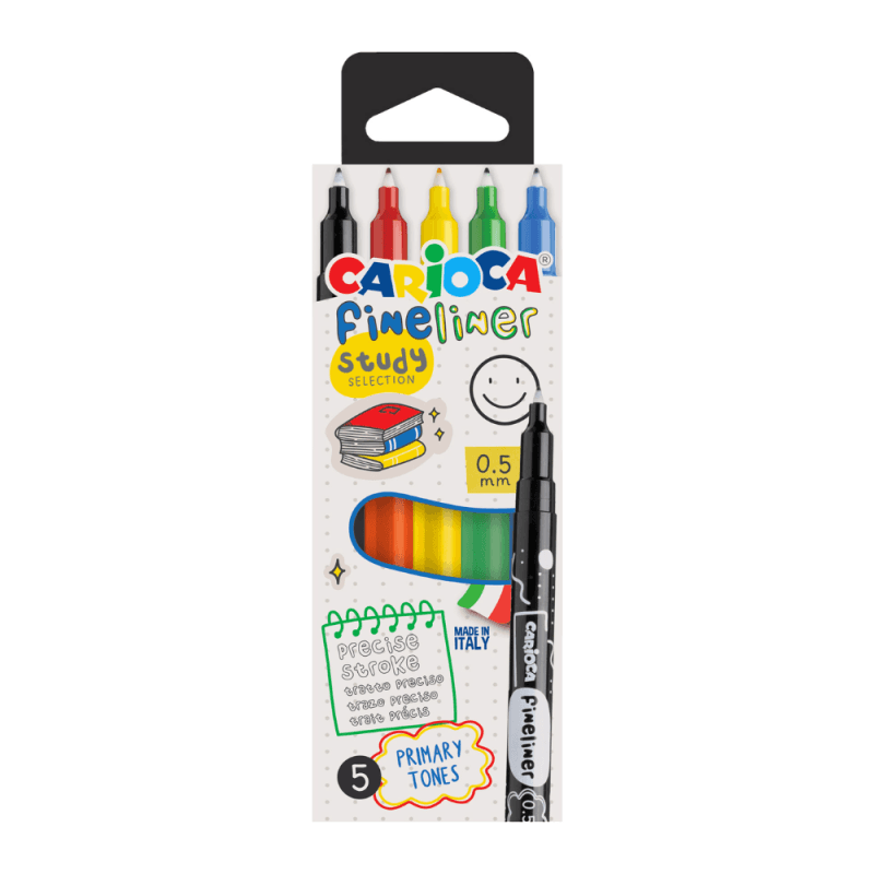 Pennarelli fineliner study 5 pezzi CARIOCA in offerta da Coop