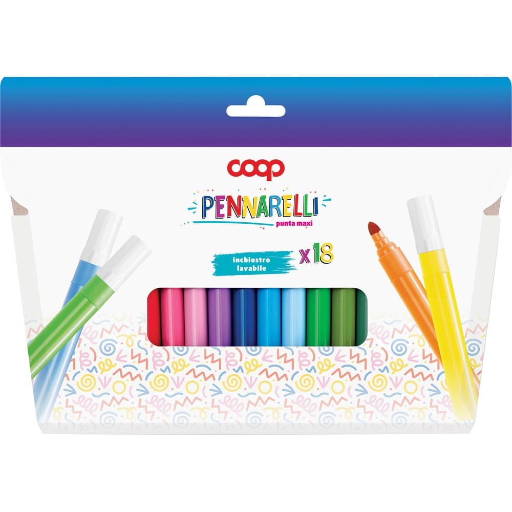 Pennarelli punta maxi Coop 18 pezzi in offerta da Coop