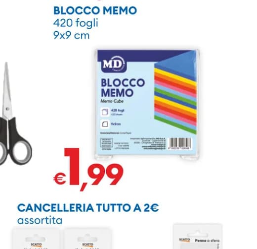 MD blocco memo 420 fogli 9x9 cm in offerta da MD