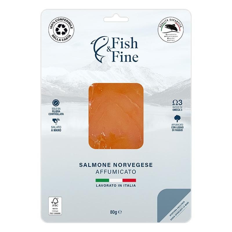 Fish Fine salmone norvegese affumicato, 80 g – MD