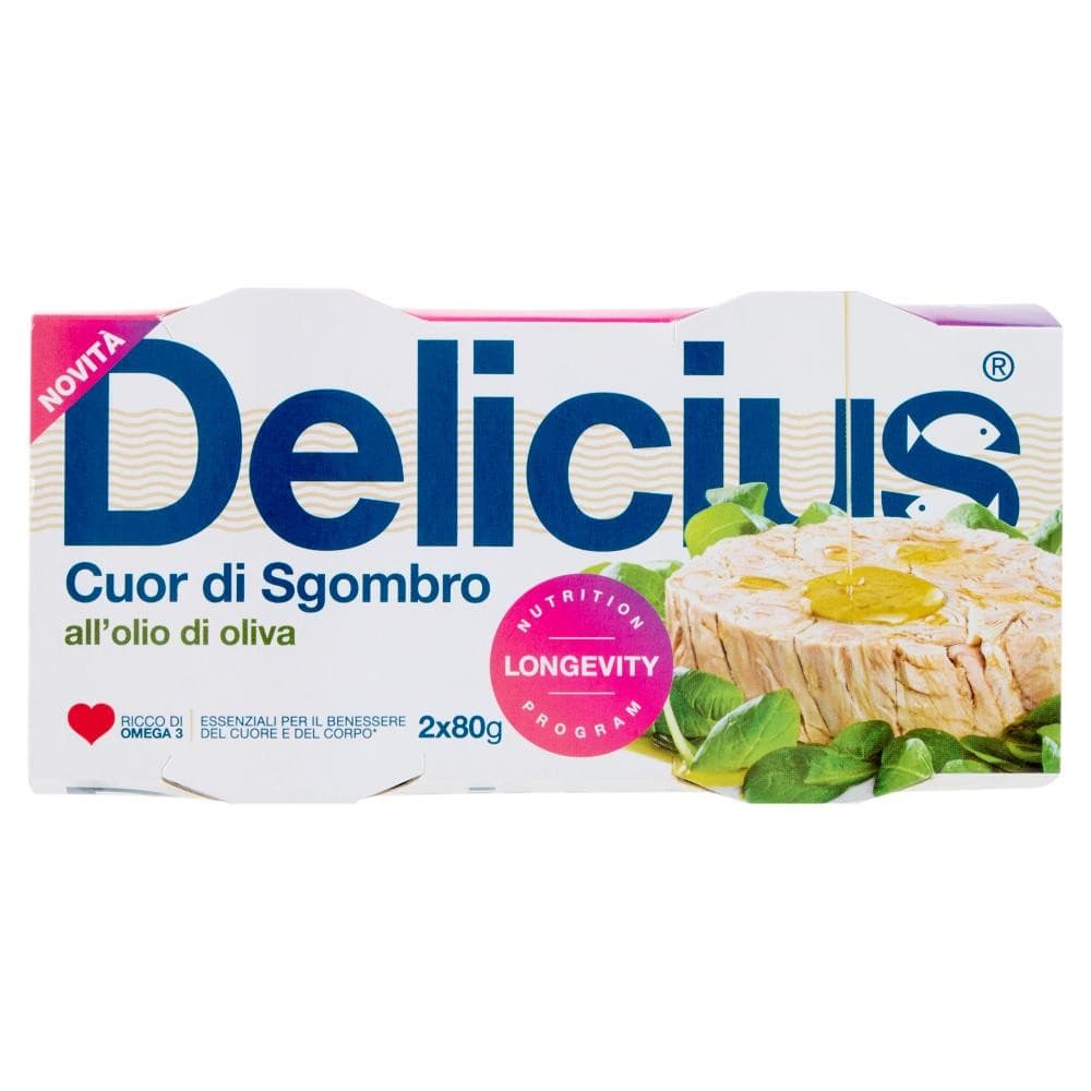 Cuore di sgombro Delicius olio di oliva/naturale confezione da 2 in offerta da Il Gigante
