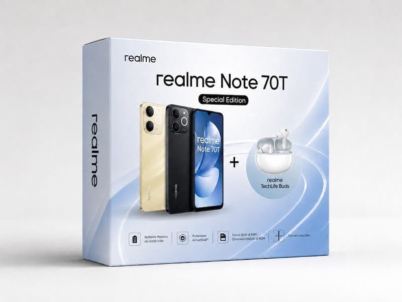 Smartphone Note 70T + Tech Life Buds realme – MediaWorld