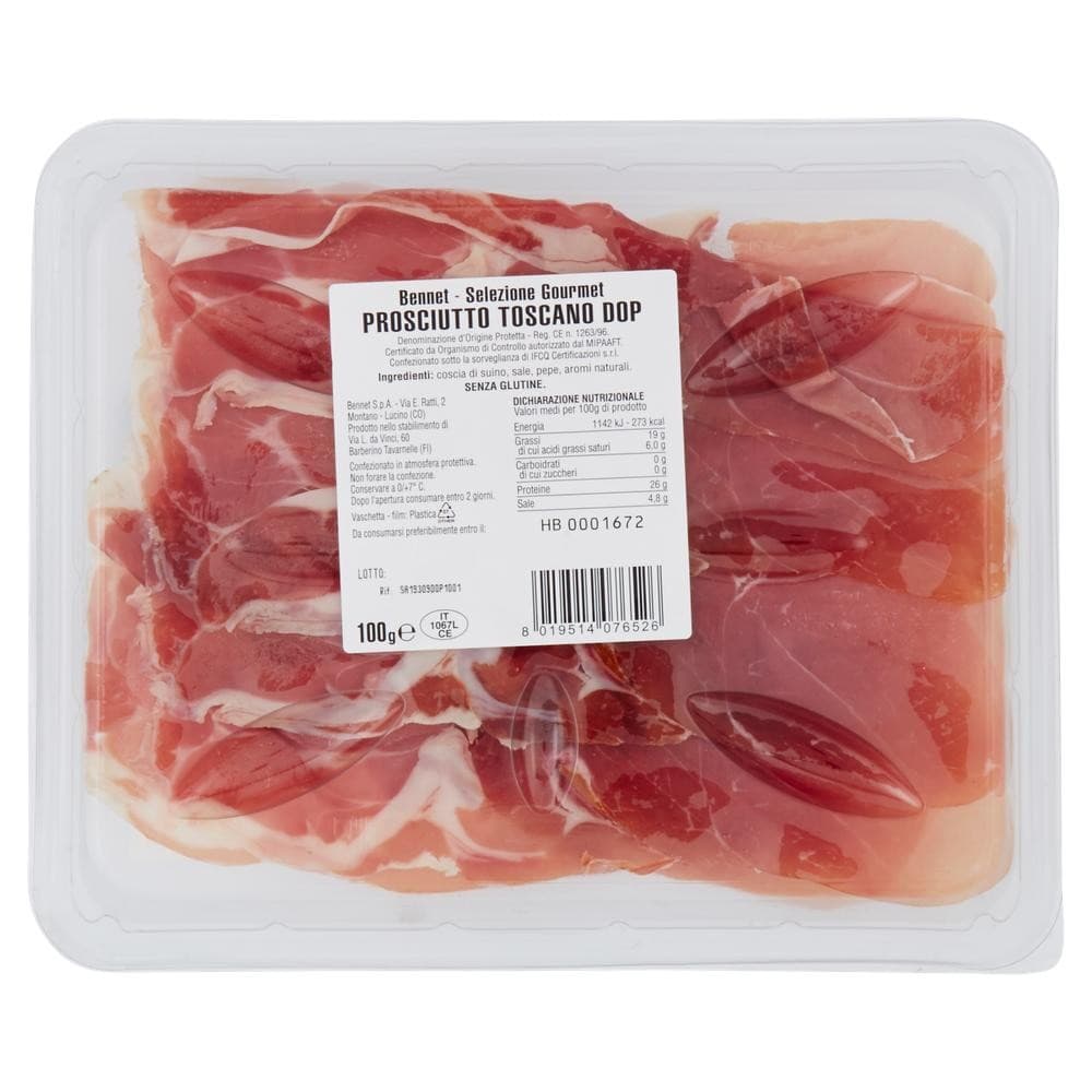 Prosciutto Toscano DOP 100 g Gourmet Bennet in offerta da Bennet